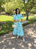 Load image into Gallery viewer, Georgia Eden Green Toile Midi Dress