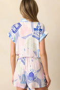 Load image into Gallery viewer, Allie Passport Print Blue Romper - The Posh Loft