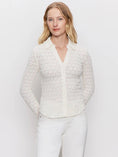 Load image into Gallery viewer, Dreamgirl Lace Button Up Top Chalk - The Posh Loft