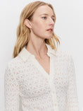 Load image into Gallery viewer, Dreamgirl Lace Button Up Top Chalk - The Posh Loft