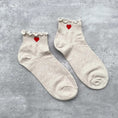 Load image into Gallery viewer, Ivory Red Heart Socks - The Posh Loft