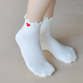 Load image into Gallery viewer, Ivory Red Heart Socks - The Posh Loft
