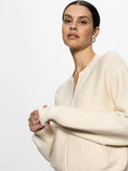 Load image into Gallery viewer, Knitted Bomber Jacket Muslin - The Posh Loft