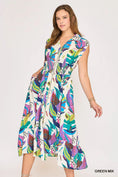 Load image into Gallery viewer, Leaf Print Collared Midi Dress - The Posh Loft
