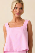 Load image into Gallery viewer, Lola Peony Pink Stripe Crop Top - The Posh Loft