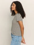 Load image into Gallery viewer, Perfect Textured Tee Macrame Black Stripe - The Posh Loft