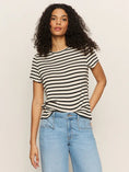 Load image into Gallery viewer, Perfect Textured Tee Macrame Black Stripe - The Posh Loft