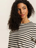 Load image into Gallery viewer, Perfect Textured Tee Macrame Black Stripe - The Posh Loft
