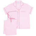 Load image into Gallery viewer, Pink Seersucker Short Sleeve Capri Pajamas - The Posh Loft