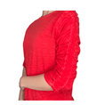 Load image into Gallery viewer, Poppy Cotton Ruched Sleeve Tee - The Posh Loft