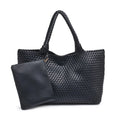 Load image into Gallery viewer, Solana Woven Vegan Leather Tote - The Posh Loft