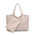 Load image into Gallery viewer, Solana Woven Vegan Leather Tote - The Posh Loft