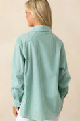 Load image into Gallery viewer, Sutton Grass Green Stripe Cotton Top - The Posh Loft