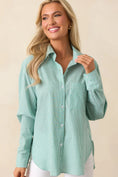 Load image into Gallery viewer, Sutton Grass Green Stripe Cotton Top - The Posh Loft
