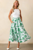 Load image into Gallery viewer, Thena Eden Green Toile Belted Midi Skirt - The Posh Loft