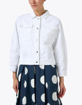 Load image into Gallery viewer, White Eyelet Denim Jacket - The Posh Loft