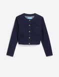 Load image into Gallery viewer, Denim Collarless Jacket - The Posh Loft