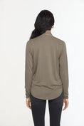 Load image into Gallery viewer, Olive Cupro Draped Surplice Top - The Posh Loft