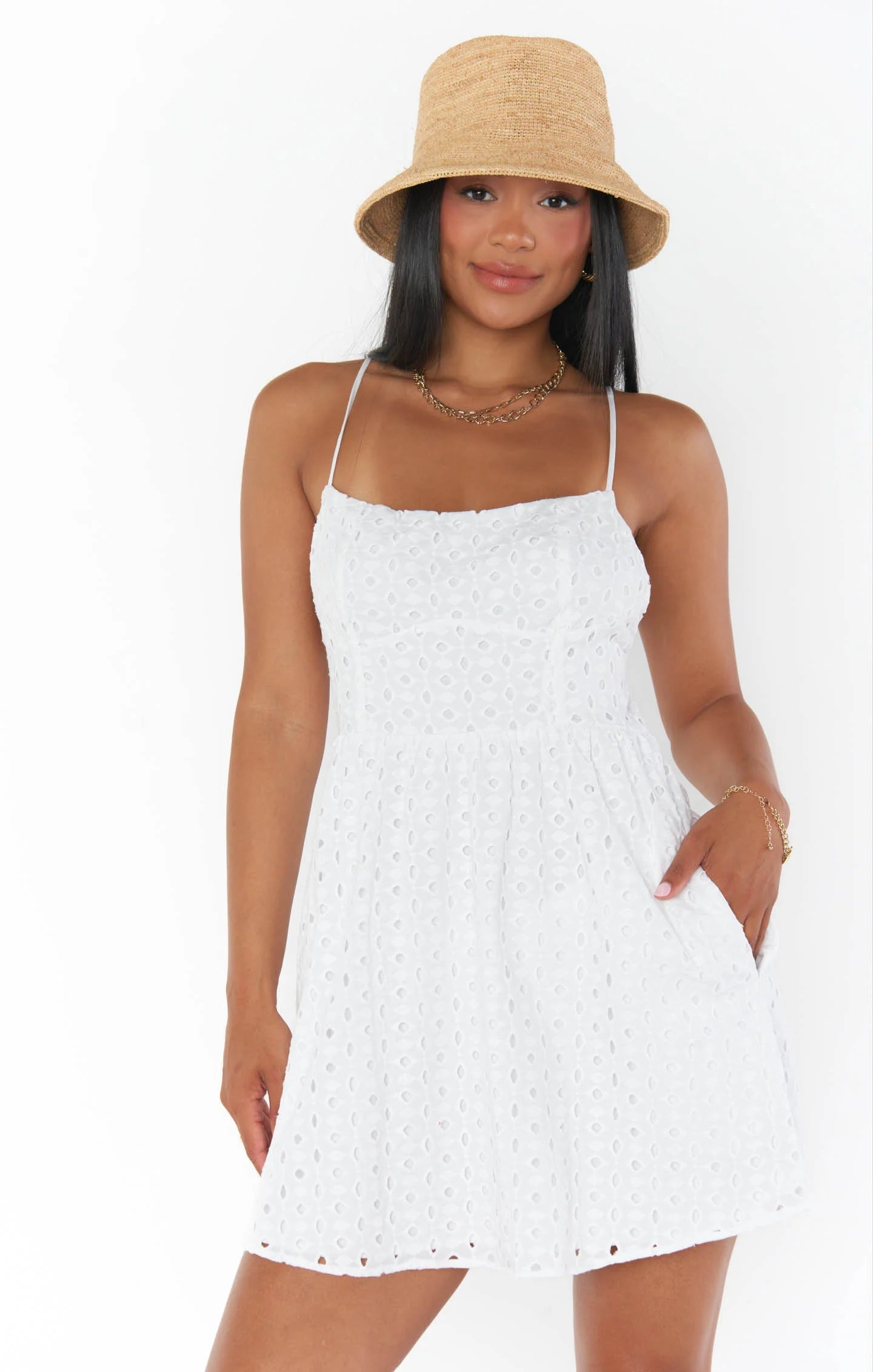 loft mini dress Show Me Your Mumu Out Of Town Mini Dress Women's Clothing White Eyelet : LG