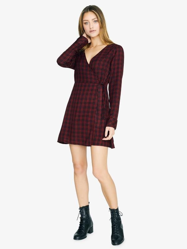 Sanctuary Upbeat Wrap Dress - Red Plaid Sanctuary Upbeat Wrap Dress - Red Plaid