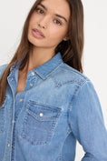 Load image into Gallery viewer, Dolly Slim Fit Denim Shirt Light Blue

