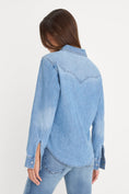 Load image into Gallery viewer, Dolly Slim Fit Denim Shirt Light Blue
