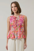 Load image into Gallery viewer, Nomi Floral Tinda Smocked Peplum Top
