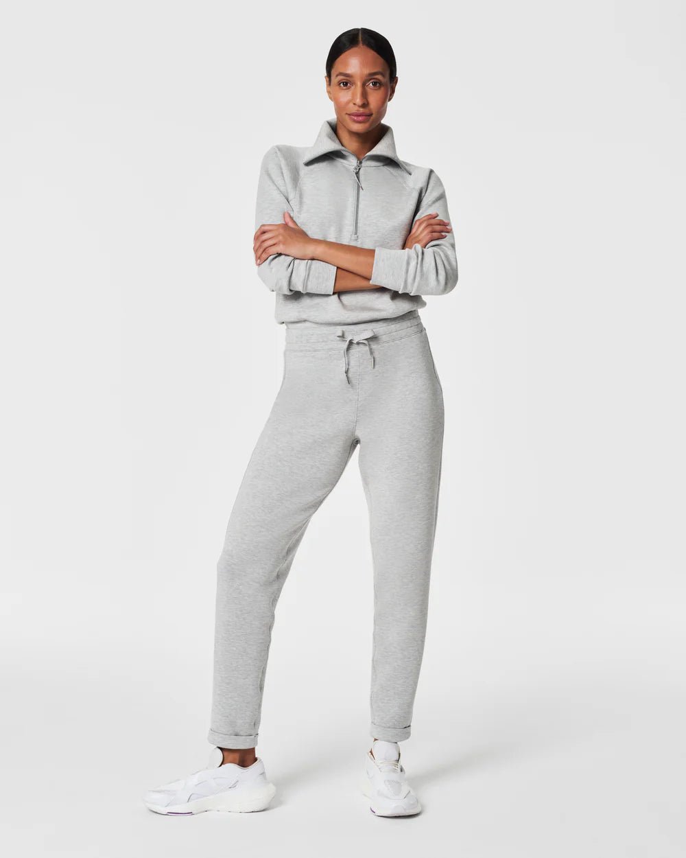 AirEssentials Tapered Pant in Light Grey Heather - The Posh Loft