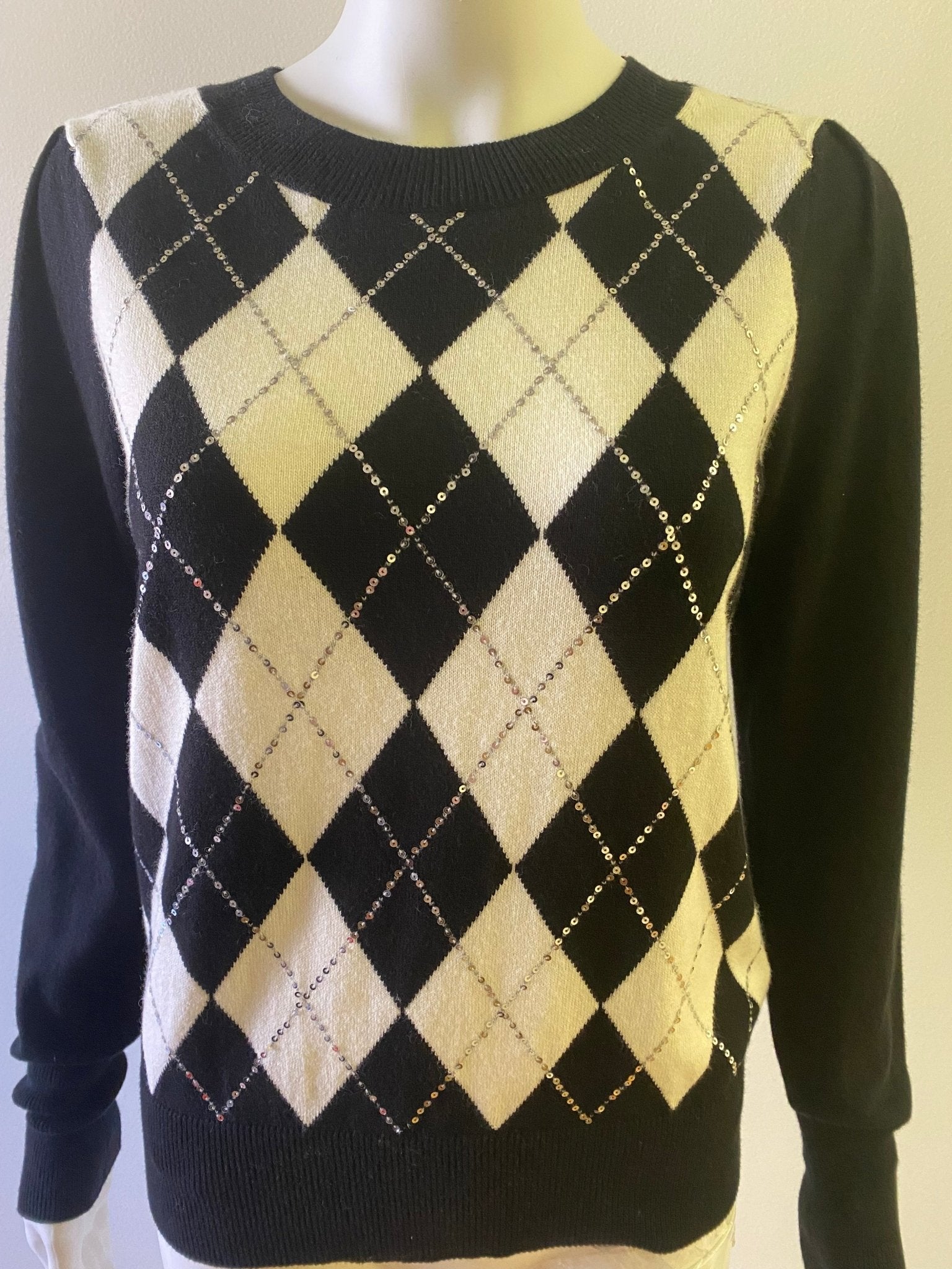 Argyle Sweater with Sequins - The Posh Loft