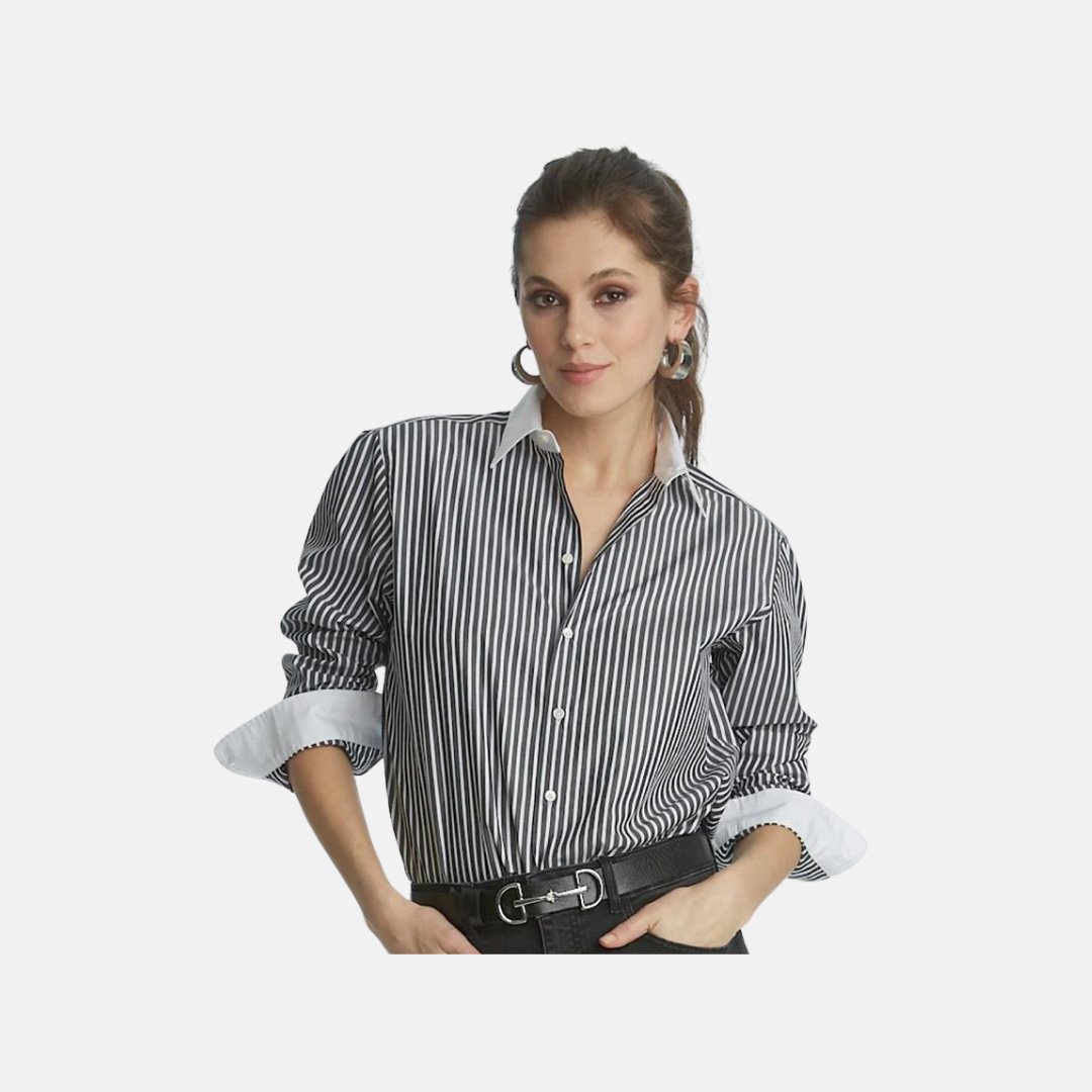 Button Front Striped Shirt - The Posh Loft