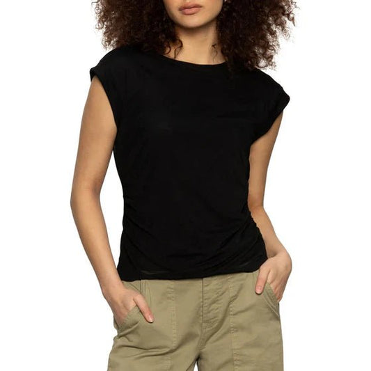 Charisma Dolman Mesh Tee Black - The Posh Loft