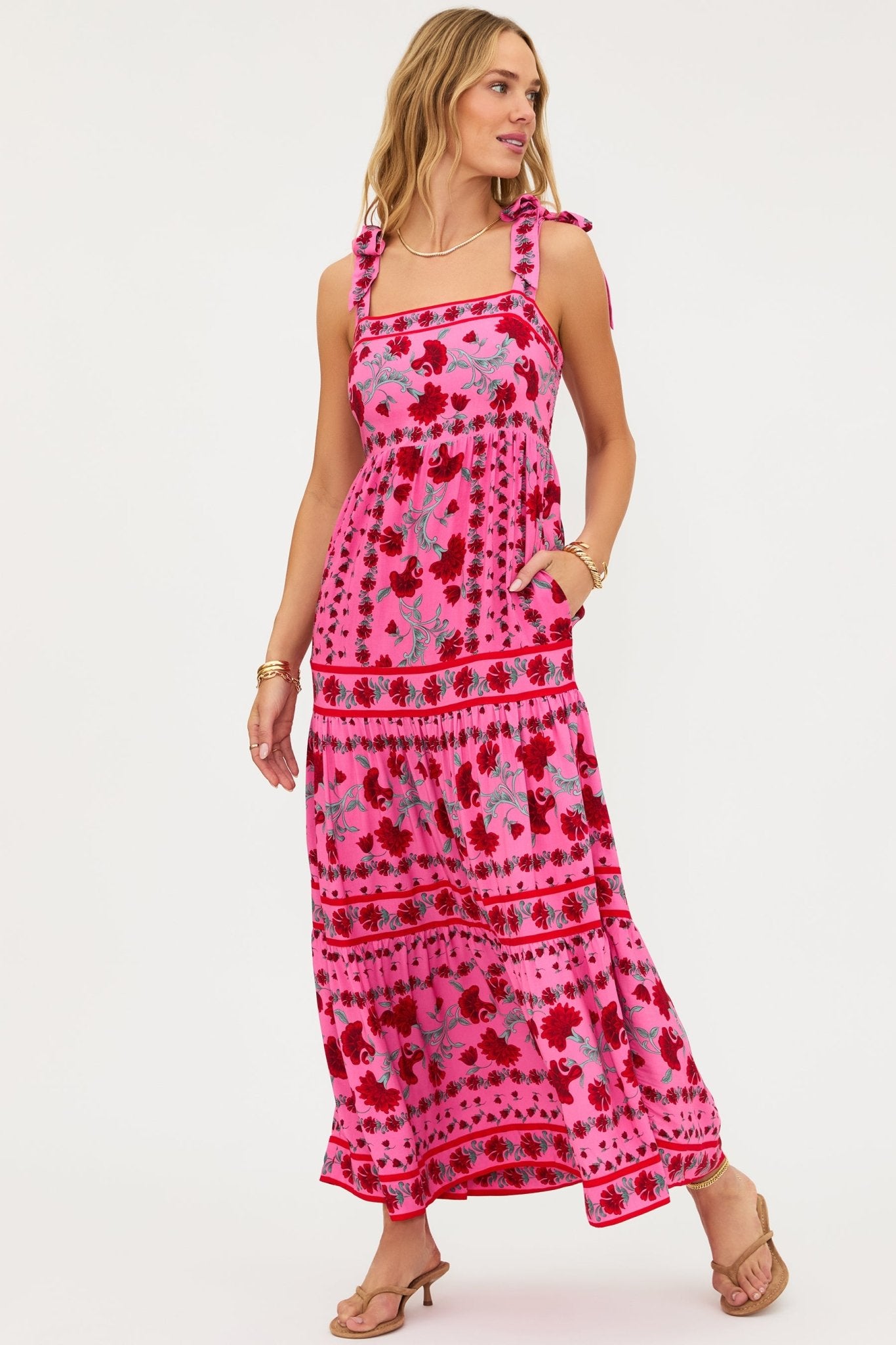 Charlotte Dress in Redwood Floral - The Posh Loft