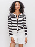 Load image into Gallery viewer, City Summer Cardi Black/Macrame Stripe - The Posh Loft
