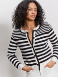 Load image into Gallery viewer, City Summer Cardi Black/Macrame Stripe - The Posh Loft
