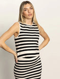 Load image into Gallery viewer, City Summer Tank Black/Macrame Stripe - The Posh Loft
