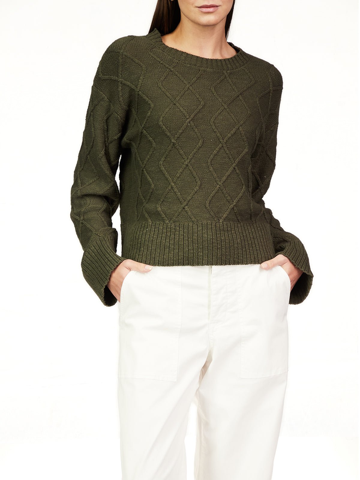 Coastal Cable Crewneck - The Posh Loft