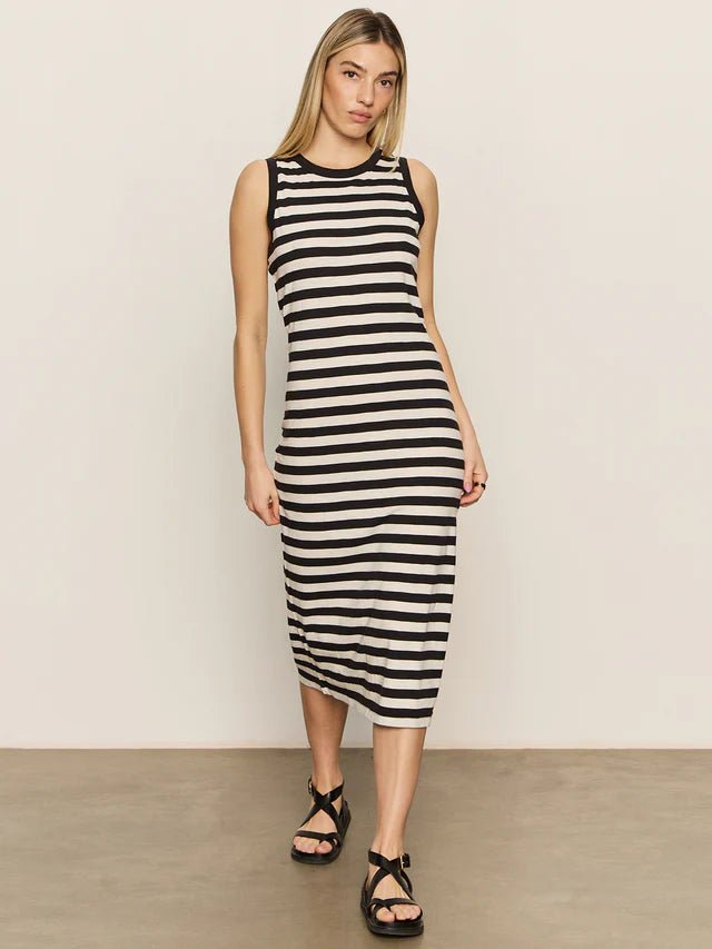 Contrast Trim Maxi Dress - Black/Macrame Stripe / L Contrast Trim Maxi Dress - Black/Macrame Stripe / L