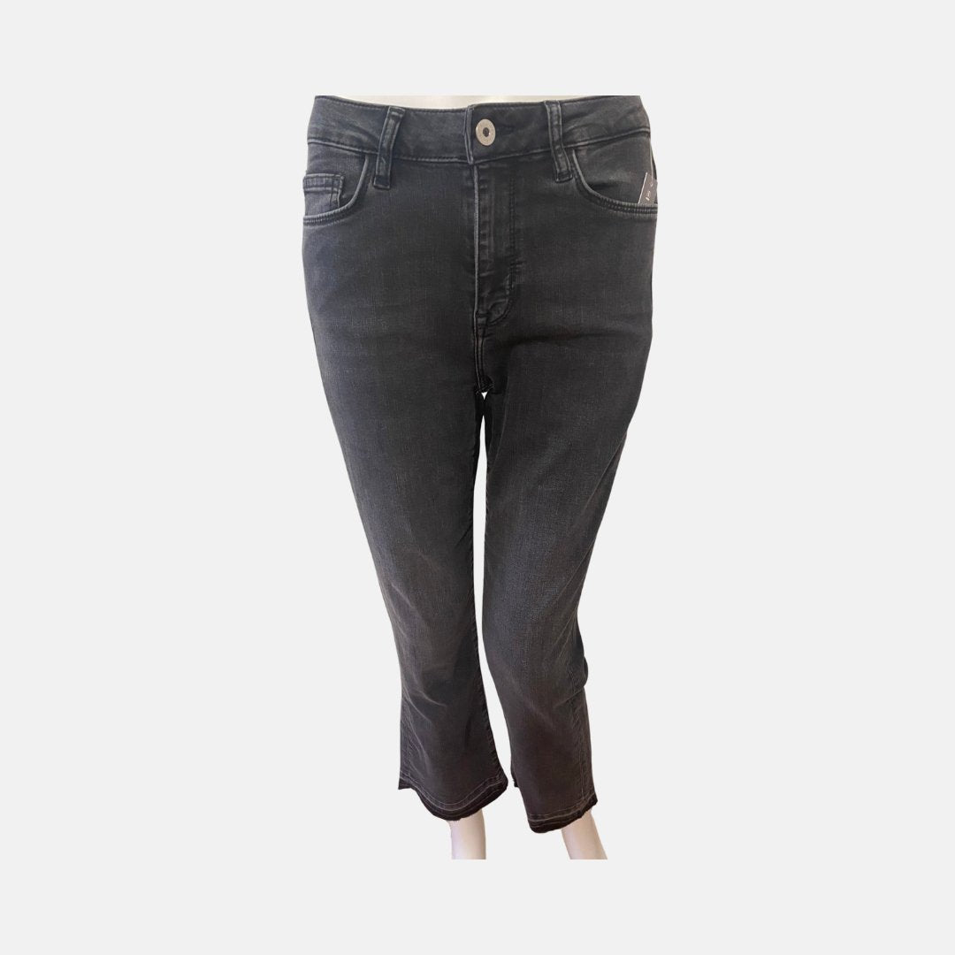 Crop Boot Cut Jeans with Raw Hem - The Posh Loft