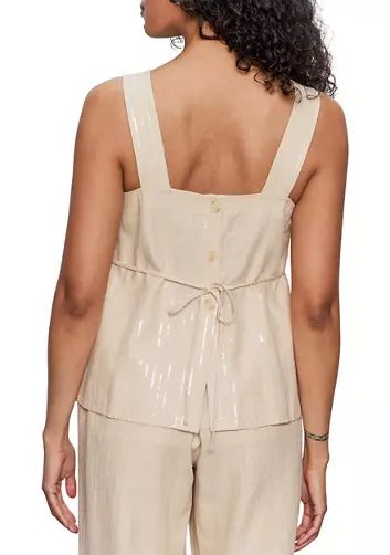 Desert Tank in Sand Sequin Stripe - The Posh Loft