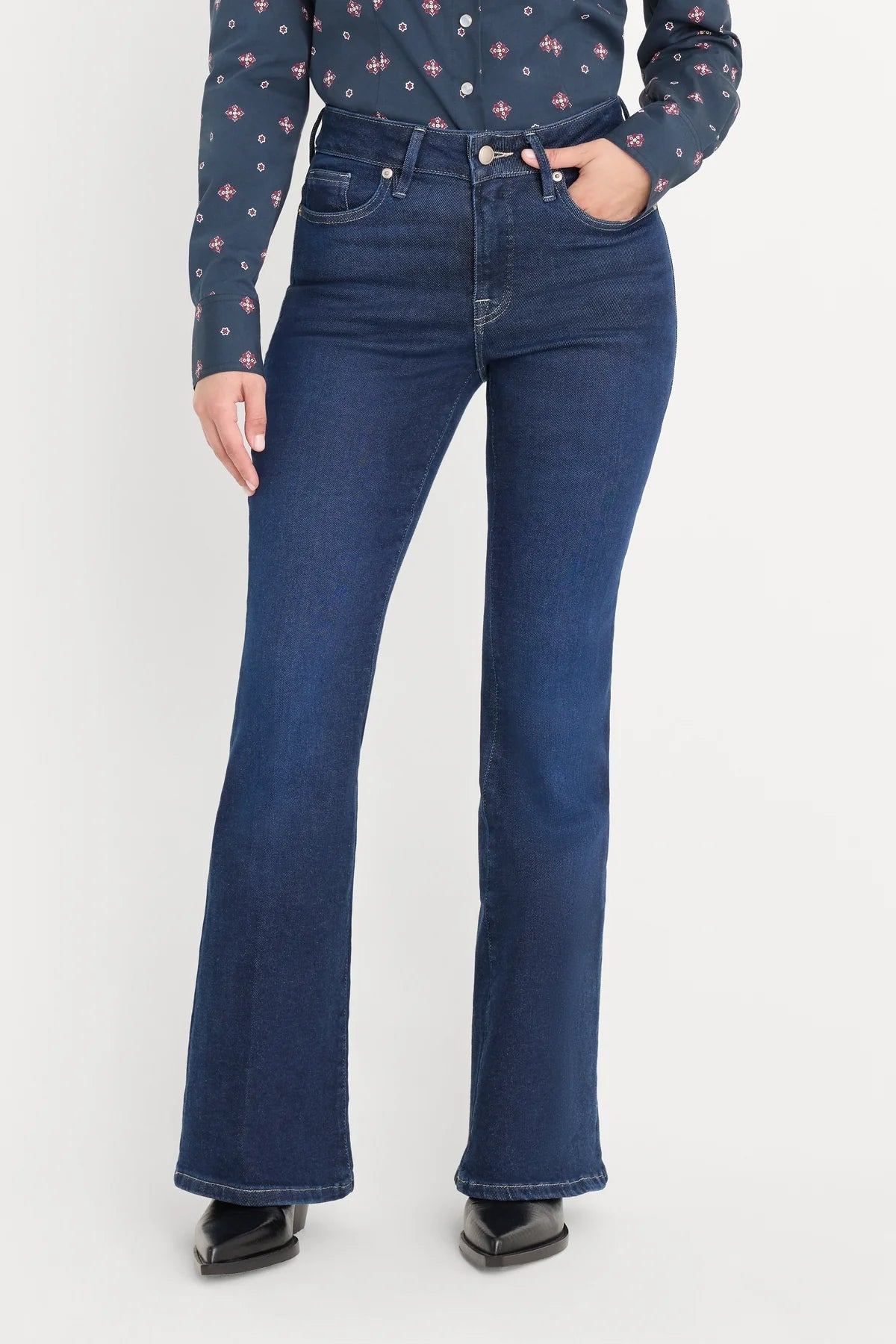 Dolly Joleans Petite Flare Jeans Indigo1193 - The Posh Loft
