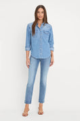 Load image into Gallery viewer, Dolly Slim Fit Denim Shirt Light Blue - The Posh Loft
