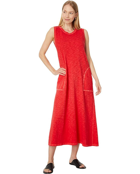 Enzyme Washed Jersey Sleeveless Maxi Dress With Pockets - The Posh Loft