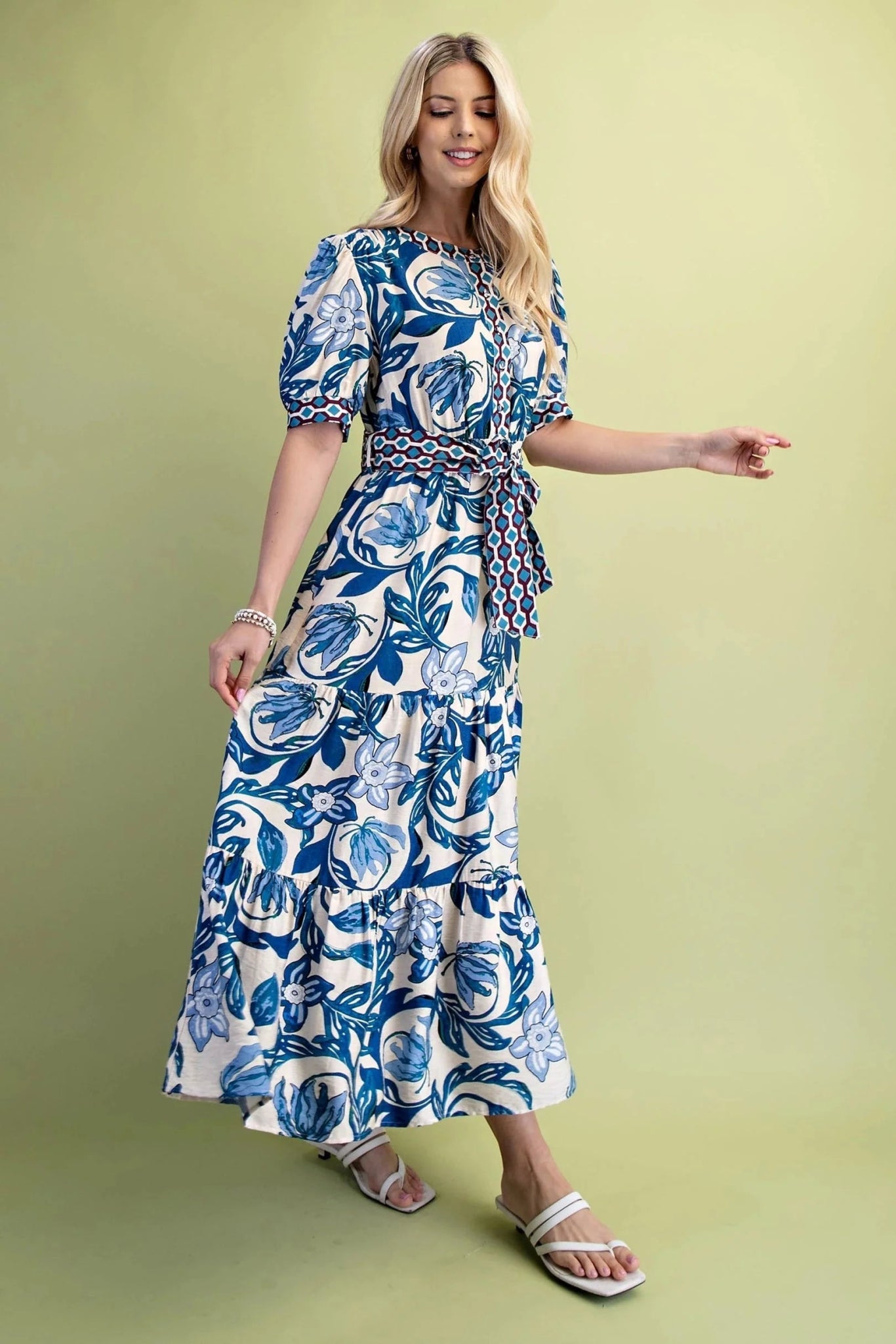 Floral Print Tiered Dress - The Posh Loft