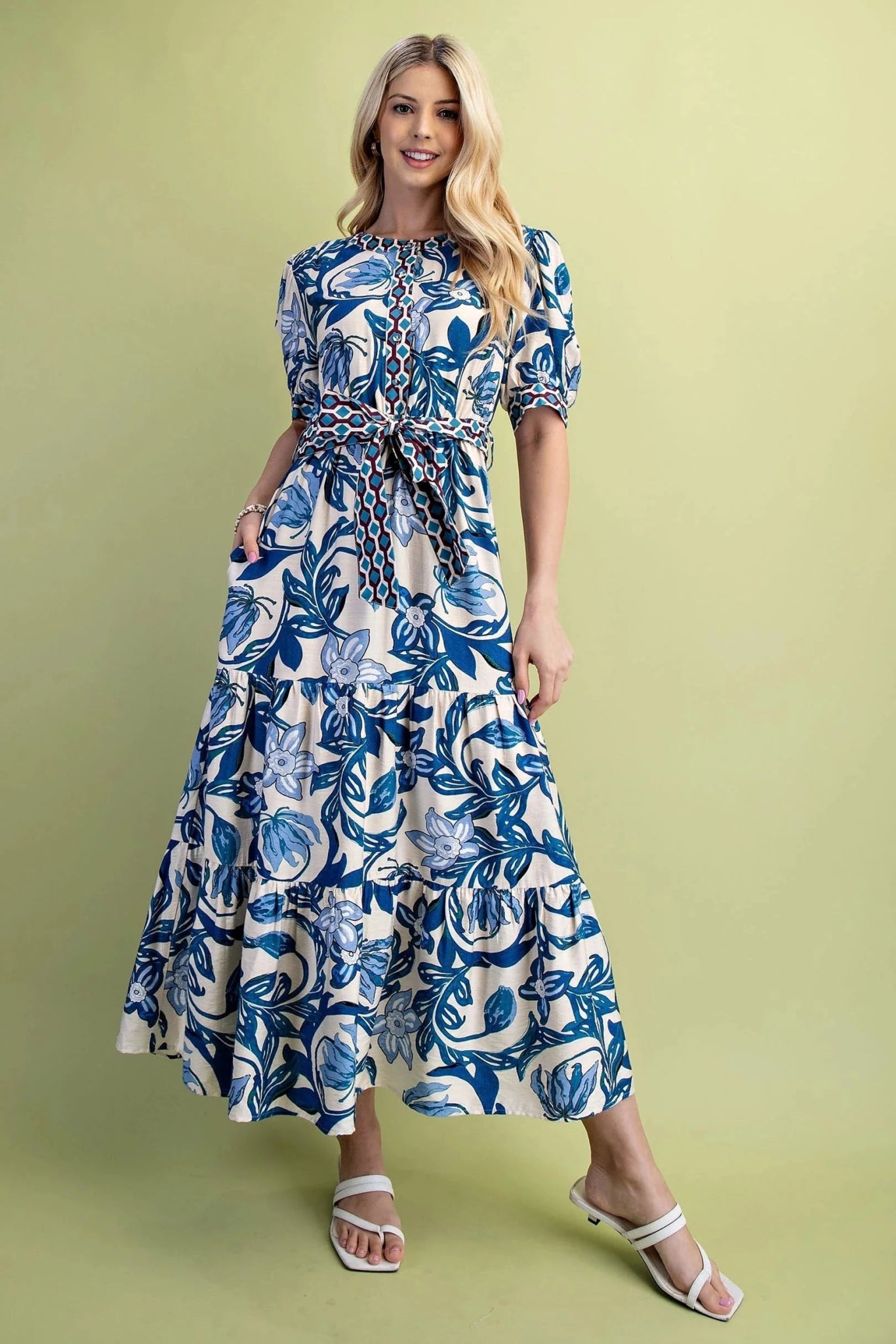 Floral Print Tiered Dress - The Posh Loft