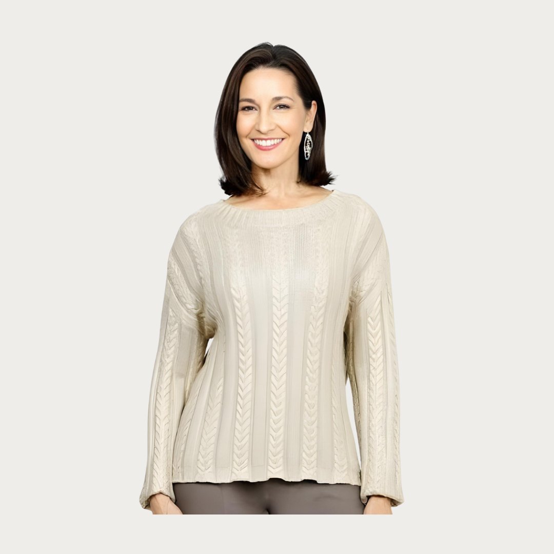 Gold Cable Knit Sweater - The Posh Loft