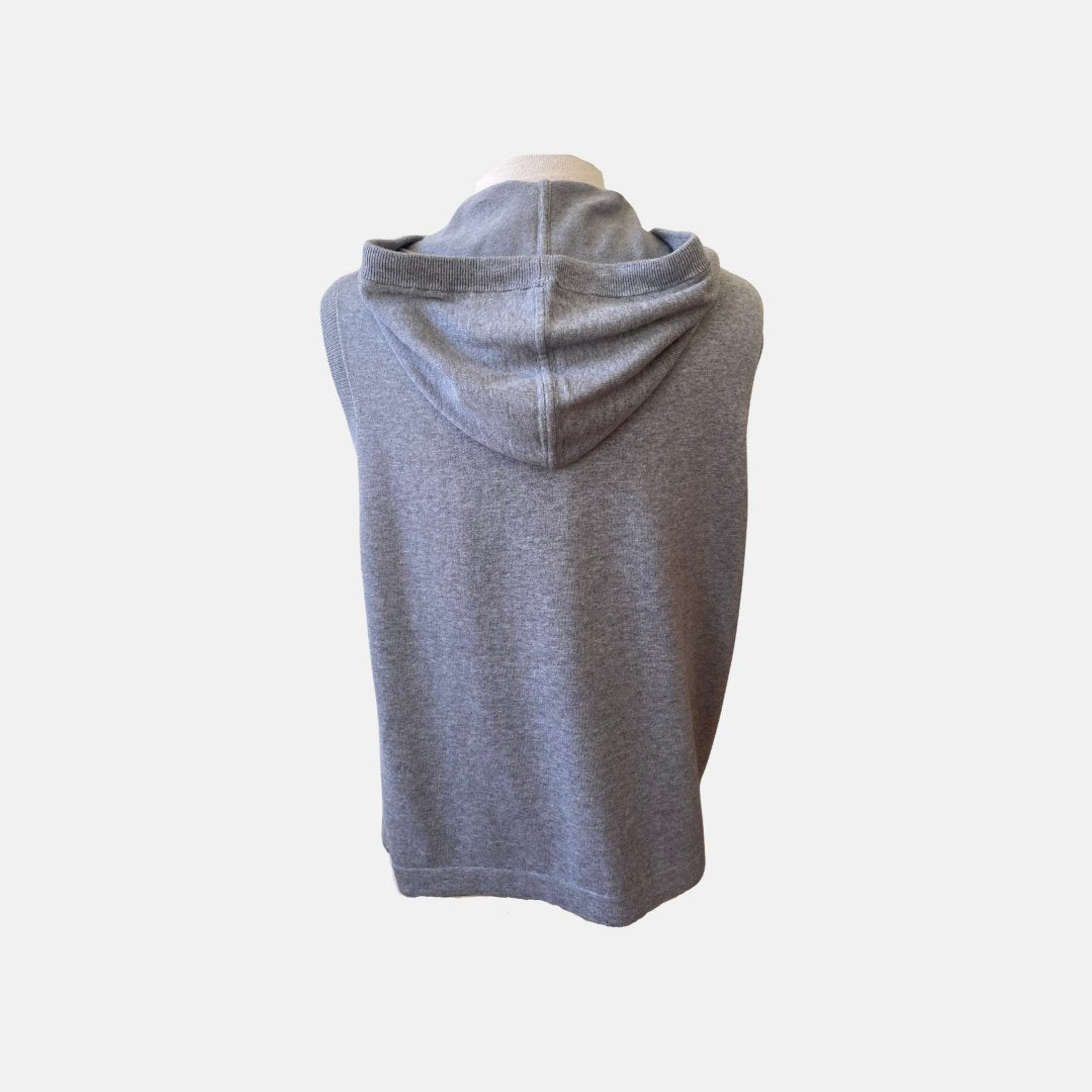 Grey Hoodie Zip Up Vest - The Posh Loft