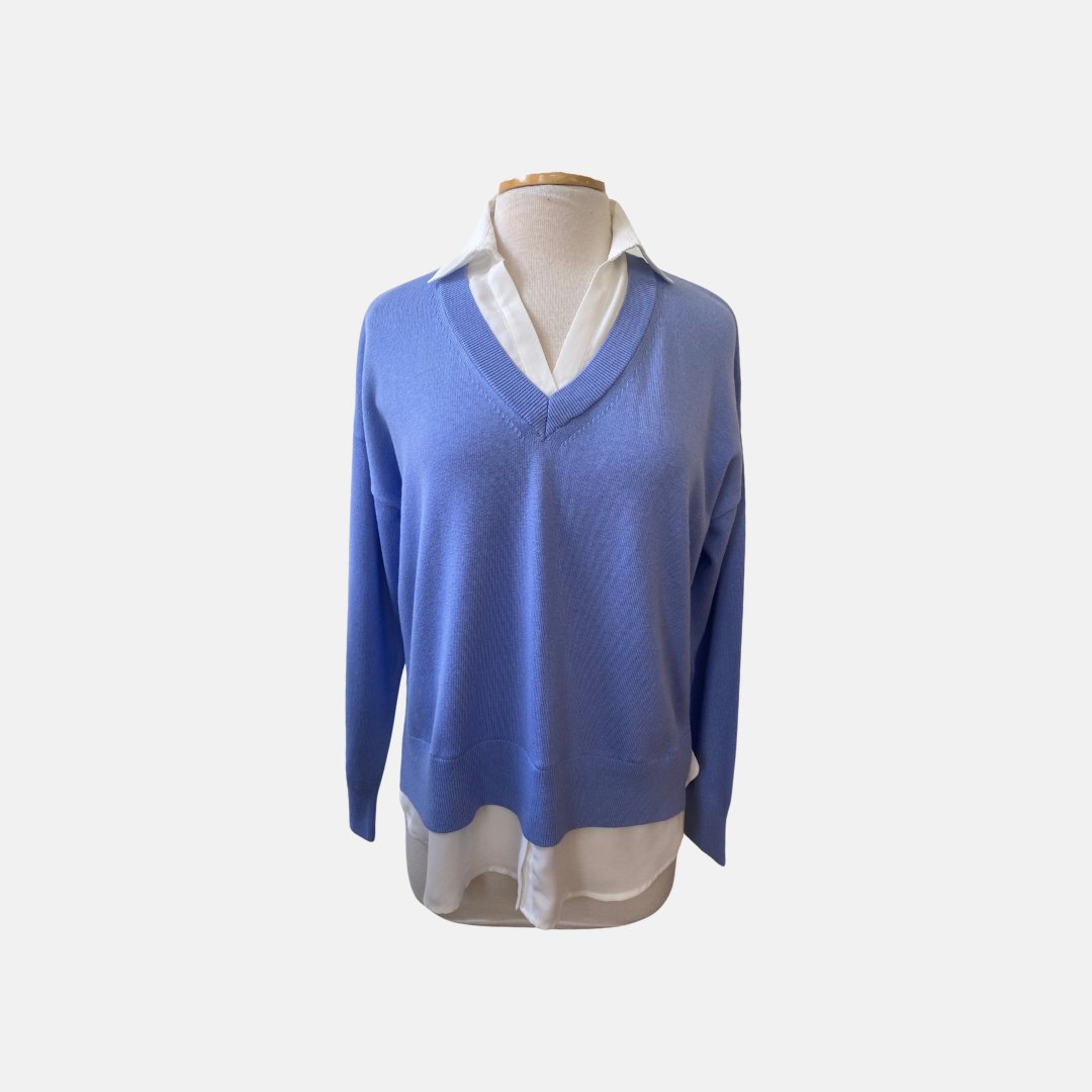 Iris Layered V - Neck Sweater - The Posh Loft