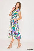 Load image into Gallery viewer, Leaf Print Collared Midi Dress - The Posh Loft
