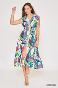 Load image into Gallery viewer, Leaf Print Collared Midi Dress - The Posh Loft
