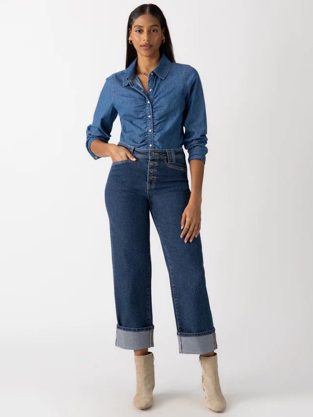 Luna Cuffed Standard Rise Jeans - The Posh Loft